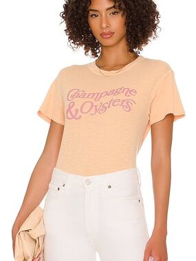 Wild Fox Peach Graphic Tee - "Champagne & Oysters"
